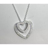Double Zirconia Heart Necklace