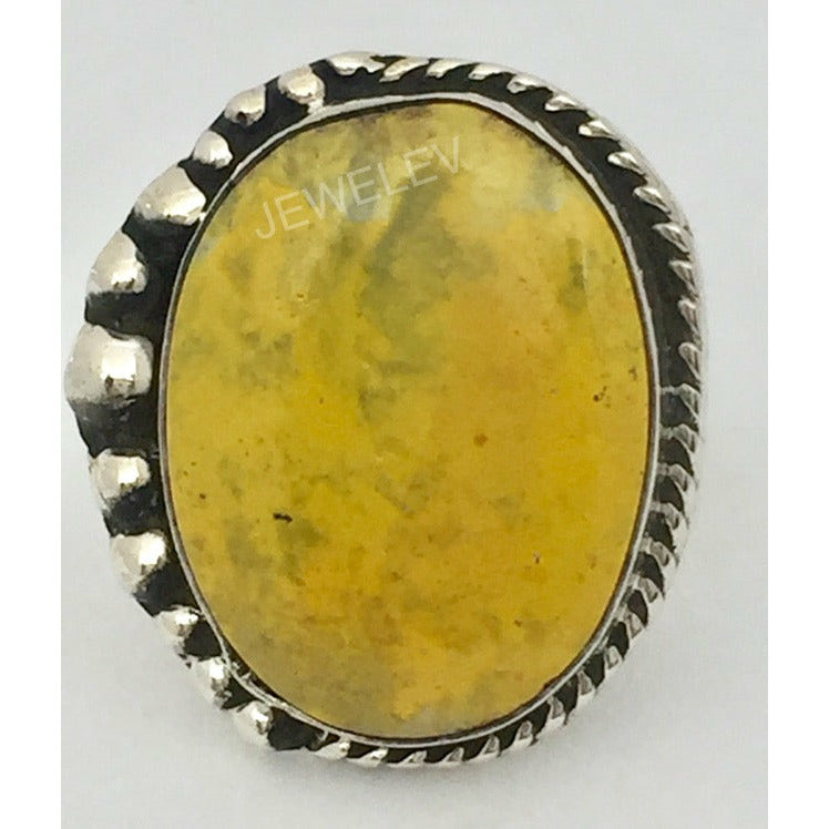 Pendentif En Agate Jaune Et Argent 925 Sterling - Fait Main - Longueur 2,75 Pouces