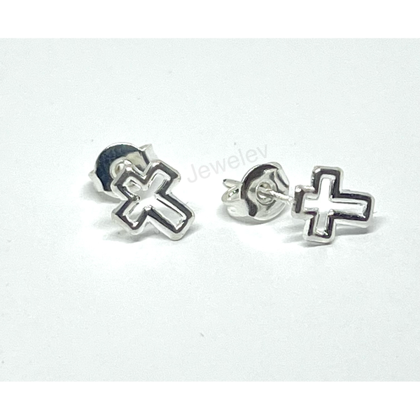 Outlined Cross Earrings