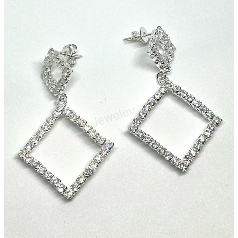 Rhombus Zirconia Earrings