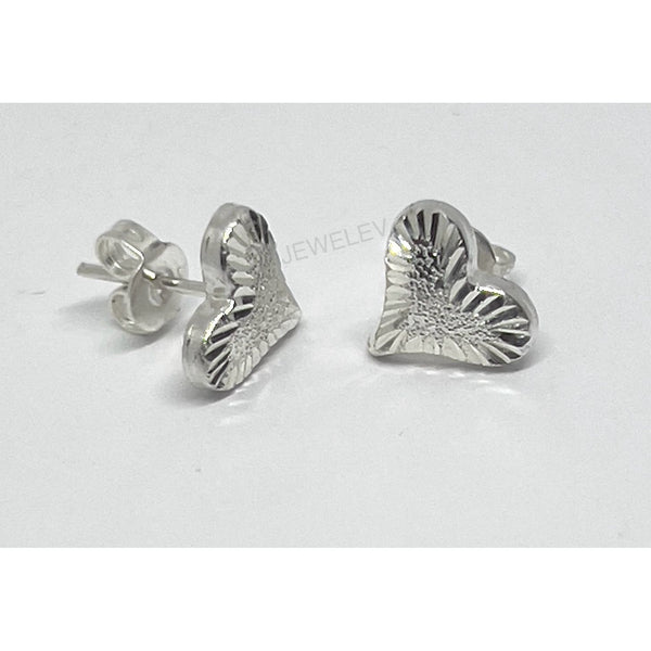 Diamond Cut Heart Earrings