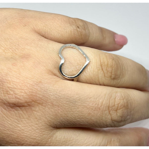 Wide Outlined Heart Ring