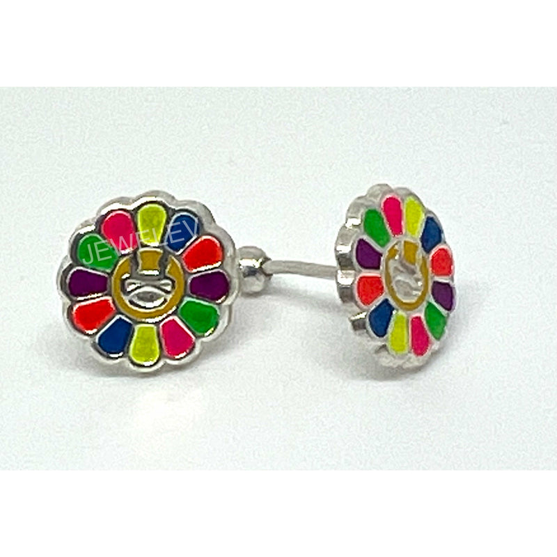 Colorful Flower Studs