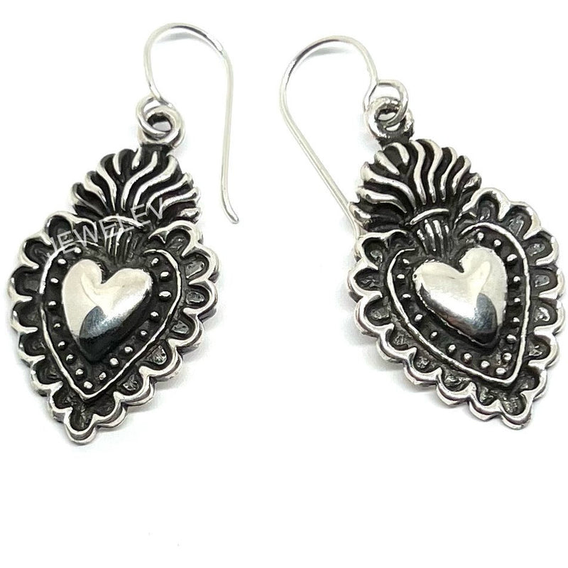 Heart with Torch Earrings