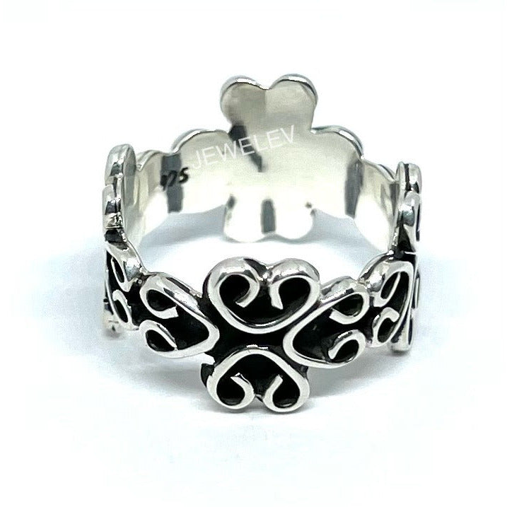 Four Leave Heart  Ring